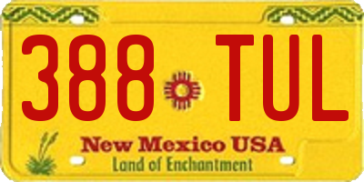 NM license plate 388TUL