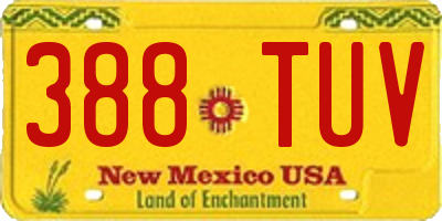 NM license plate 388TUV
