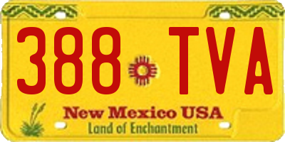 NM license plate 388TVA