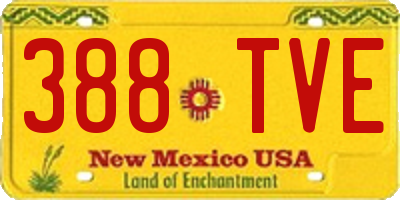NM license plate 388TVE