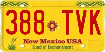 NM license plate 388TVK