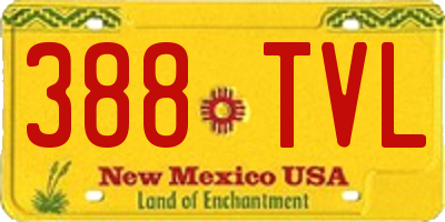 NM license plate 388TVL