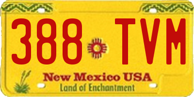 NM license plate 388TVM
