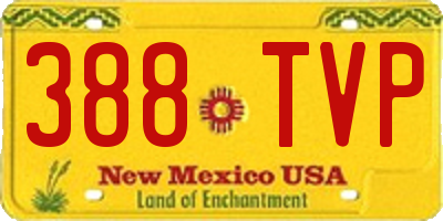 NM license plate 388TVP
