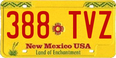 NM license plate 388TVZ