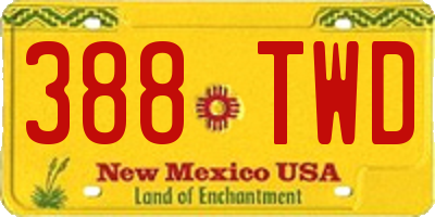NM license plate 388TWD