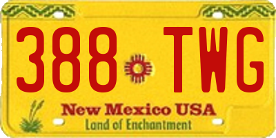 NM license plate 388TWG