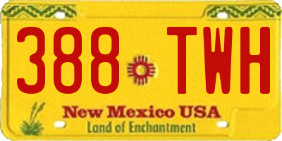 NM license plate 388TWH