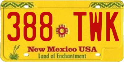 NM license plate 388TWK