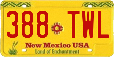 NM license plate 388TWL
