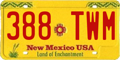 NM license plate 388TWM