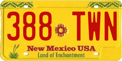 NM license plate 388TWN