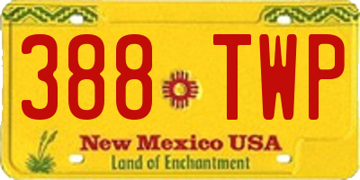 NM license plate 388TWP