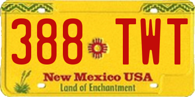 NM license plate 388TWT