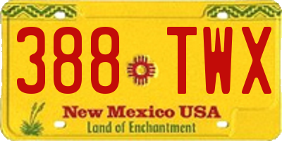 NM license plate 388TWX