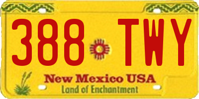 NM license plate 388TWY