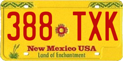 NM license plate 388TXK