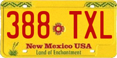 NM license plate 388TXL