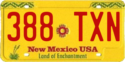 NM license plate 388TXN