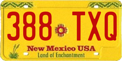 NM license plate 388TXQ