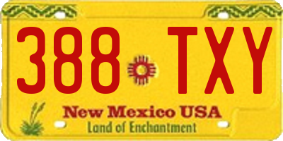 NM license plate 388TXY
