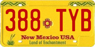 NM license plate 388TYB