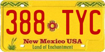 NM license plate 388TYC