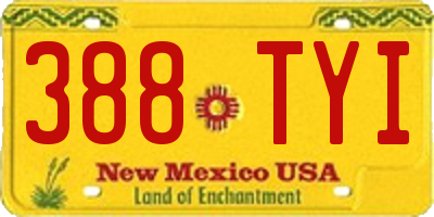 NM license plate 388TYI