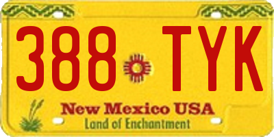 NM license plate 388TYK