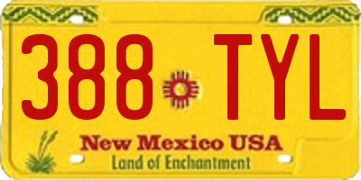NM license plate 388TYL