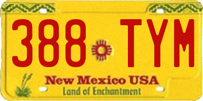 NM license plate 388TYM