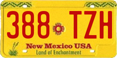 NM license plate 388TZH