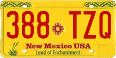 NM license plate 388TZQ