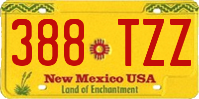 NM license plate 388TZZ