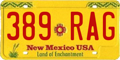 NM license plate 389RAG