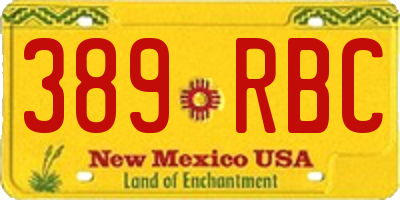 NM license plate 389RBC