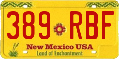 NM license plate 389RBF