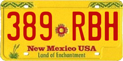 NM license plate 389RBH