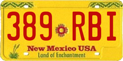 NM license plate 389RBI