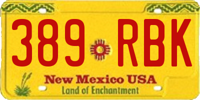 NM license plate 389RBK