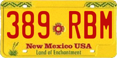 NM license plate 389RBM