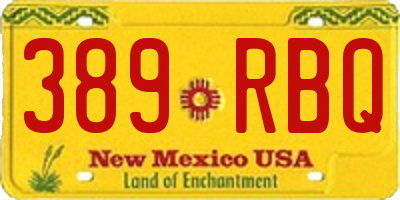 NM license plate 389RBQ