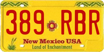 NM license plate 389RBR
