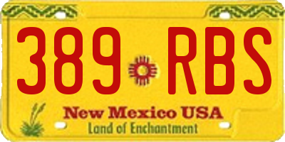 NM license plate 389RBS
