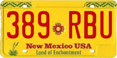 NM license plate 389RBU