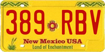NM license plate 389RBV