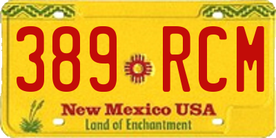 NM license plate 389RCM