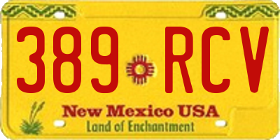 NM license plate 389RCV