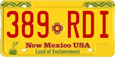 NM license plate 389RDI