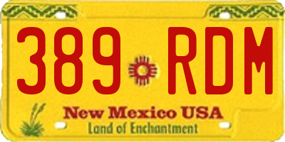 NM license plate 389RDM
